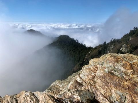 Morning inversion, ridgelines breaking through the cloud like islands